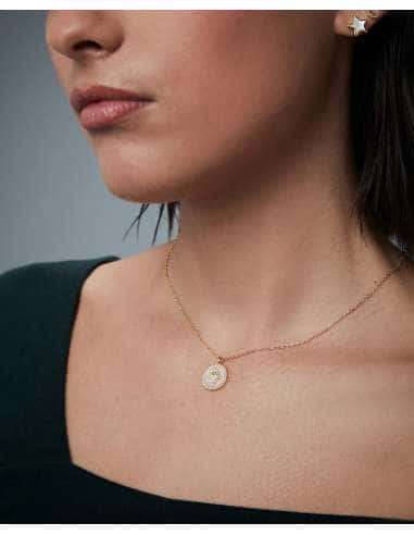 Collar para Mujer de Plata con Baño de Oro Colgante Mano de Fátima con Madreperla y Circonitas - Viceroy 2363C100-90