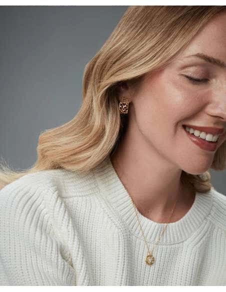 Collar para Mujer de Plata con Baño de Oro Aros Enlazados con Circonitas - Viceroy 2362C100-90