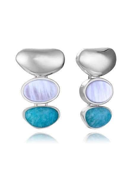 Pendientes para Mujer de Acero con piedras madre piedra y amazonita - Viceroy 14349E01000
