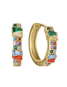 Pendientes para Mujer Aro de Plata Dorada con Circonitas de colores - Viceroy 15130E100-39