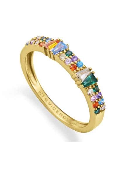 Anillo para Mujer de Plata Dorada con Circonitas de Colores - Viceroy 15130A016-39
