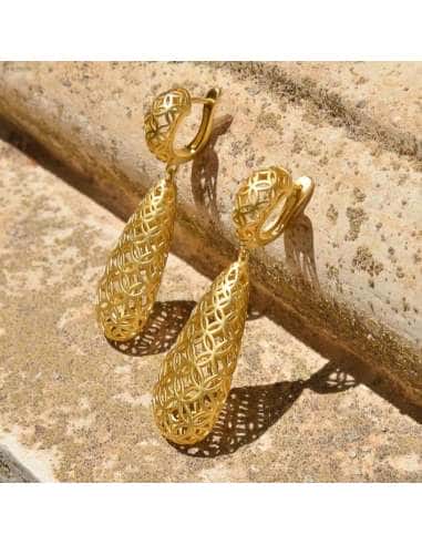 Pendientes para Mujer de Plata Chapada en Dorado - Salvatore 151A0181