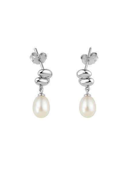 Pendientes para Mujer de Plata Rodiada con Perla - Salvatore 272MU021