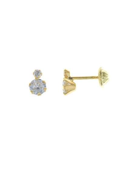 Pendientes para Mujer de plata Punto de Luz Doble con Circonitas Blancas - Salvatore 173A0128