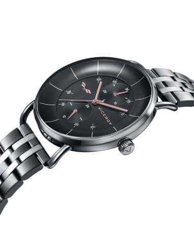 Reloj para Hombre Acero Negro con Esfera Multifunción y Detalles Rosados - Viceroy 42383-16