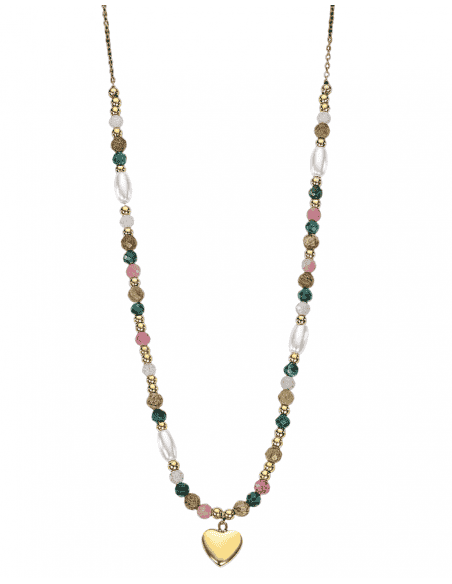 Collar para Mujer de Acero Dorado con Piedras - Lotus LS2553/1/2