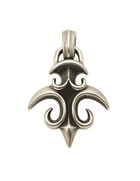 Colgante para Mujer de plata en forma de Flor de Lis Maciza - Plata 925