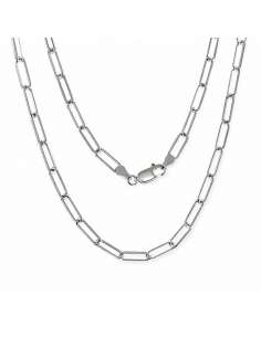 Cadena de Plata tipo Forzada alargada con Cierre Mosquetón – Plata de Ley