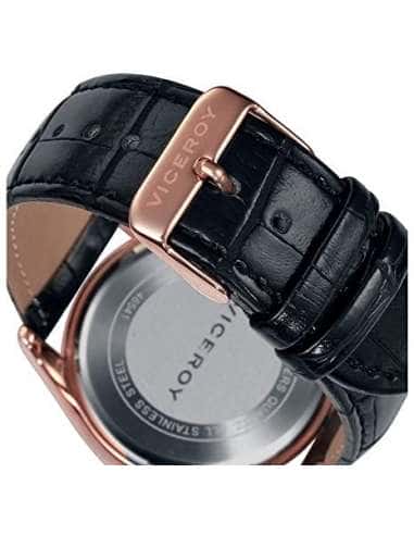 Reloj para Hombre Cronógrafo con Caja en Acero Rosado y Correa de Piel Negra - Viceroy 432287-47