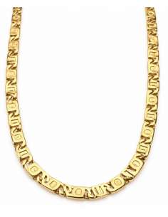 Cadena Caballero Ojo de Perdiz 1x1 de Oro Bicolor - Oro Amarillo y Blanco 18k