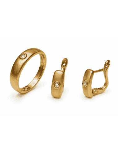 Conjunto de Comunión con Circonita Central – Oro Amarillo 18K