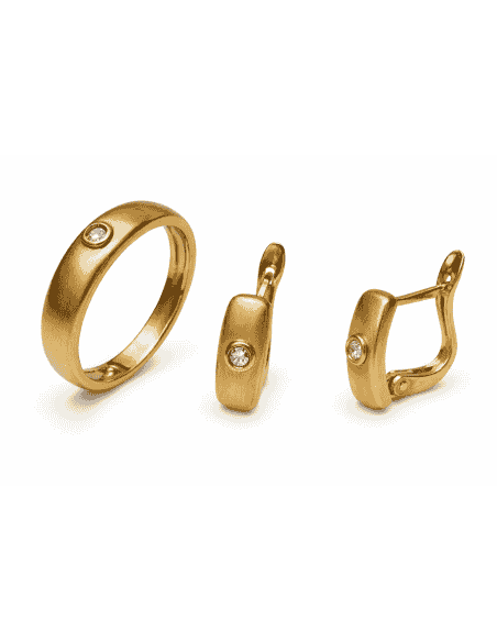 Conjunto de Comunión con Circonita Central – Oro Amarillo 18K