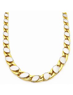 Cadena Cabllero eslabón Ancla con Terminacion en Oro blanco - Oro Amarillo y Blanco 18k