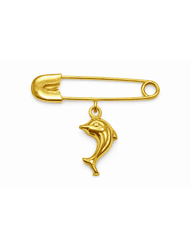 Alfiler Clásico y colgante Delfín - Oro Amarillo 18K