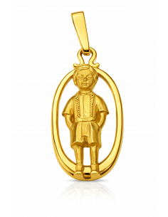 Colgante en Oro con Figura de Niño en Traje Regional - Oro amarillo 18K