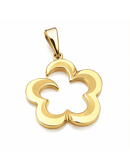 Colgante en Oro con Diseño de Flor Calada - Oro Amarillo 18K