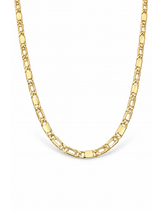 Cadena caballero Ojo de Perdiz con chapa - Oro 18k