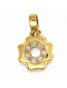 Colgante en  Oro 18k con forma de Flor con circonitas - Oro Amarillo 18K