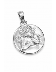 Colgante de Mujer de Plata Ángel de la Guarda Redondo - Plata de ley