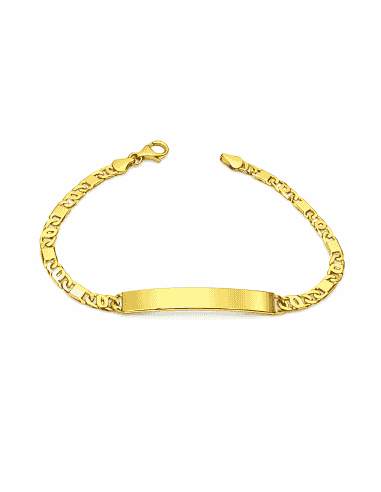 Esclava para caballero 1x1 con eslabon Ojo de Perdiz - Oro amarillo 18K