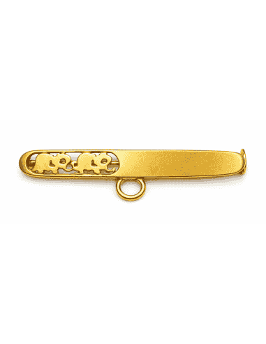 Alfiler Clásico con Motivo de 2 elefantes – Oro Amarillo 18K