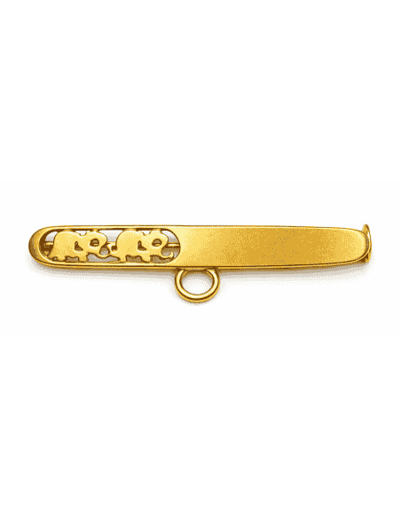 Alfiler Clásico con Motivo de 2 elefantes – Oro Amarillo 18K