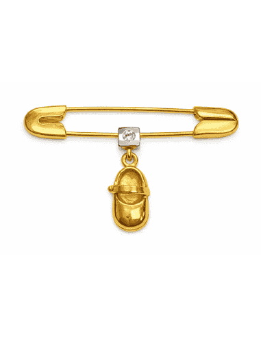 Alfiler Clásico y Colgante en forma de Peuco - Oro Amarillo 18K