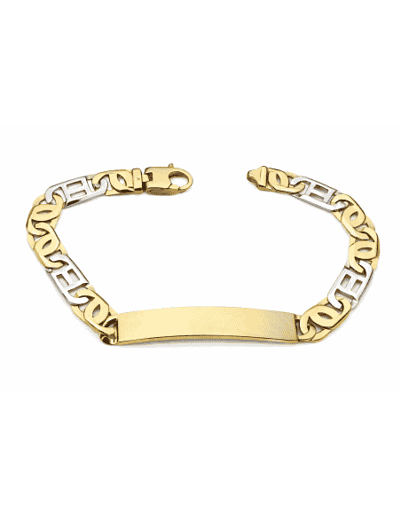 Esclava para caballero en oro bicolor - Oro amarillo y Blanco 18k