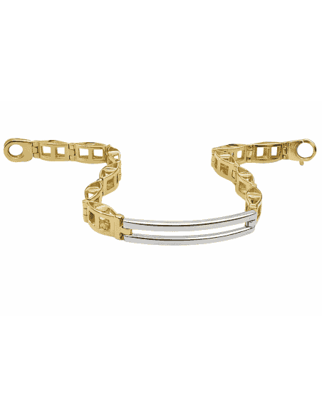Esclava para caballero Bicolor - Oro amarillo y Blanco 18k