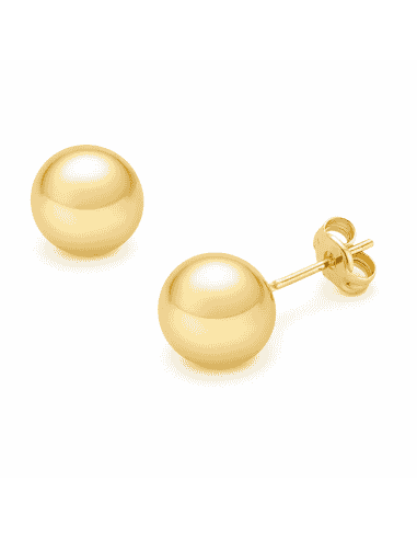 Pendientes para Mujer Bola lisa 12mm - Oro Amarillo 18K