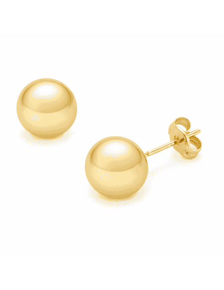Pendientes para Mujer Bola lisa 12mm - Oro Amarillo 18K