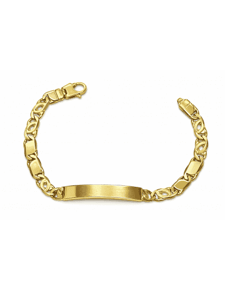 Esclava para caballero con eslabon Ojo de Perdiz - Oro amarillo 18K