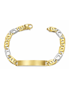 Esclava para Caballero eslabón Ojo de Perdiz - Oro Amarillo y Blanco de 18k