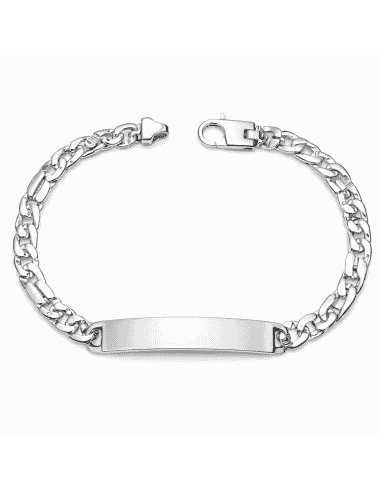 Esclava para Caballero eslabón Ojo de Perdiz  - Oro Blanco 18k