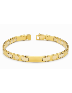 Pulsera para Caballero con Placas Alternadas - Oro Amarillo y Blanco 18k