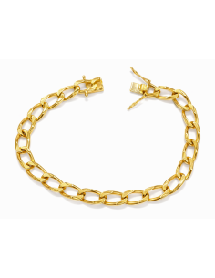 Pulsera para Caballero Eslabón Barbado con Cierre de Caja - Oro Amarillo18k