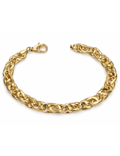 Pulsera de Caballero con Eslabones Eslabón Ojo de Perdiz - Oro Amarillo 18k