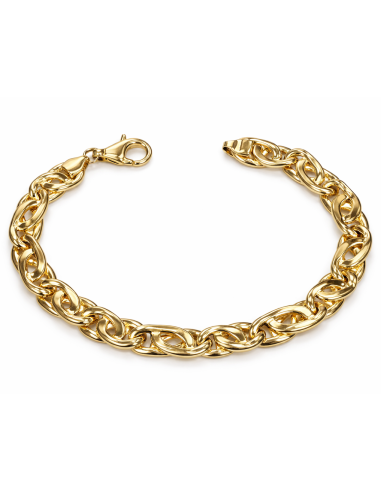 Pulsera de Caballero con Eslabones Eslabón Ojo de Perdiz - Oro Amarillo 18k