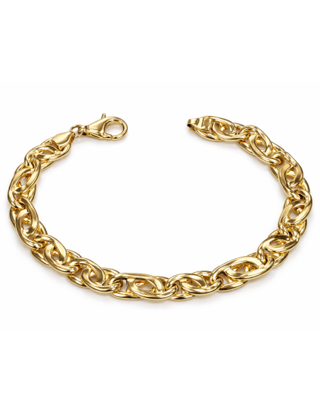 Pulsera de Caballero con Eslabones Eslabón Ojo de Perdiz - Oro Amarillo 18k