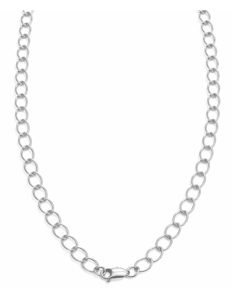 Cadena de Plata tipo Eslabón Forzado con Cierre Mosquetón – Plata de Ley 925