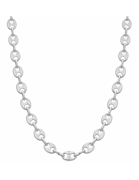 Cadena de Plata Tipo Calabrote con Cierre Mosquetón – Plata de Ley