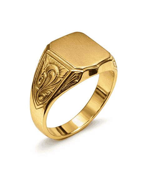 Sello Cuadrado para Caballero - Oro Amarillo 18K