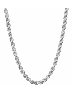 Cadena trenzada o Cordón Salomónico Unisex - Plata de ley