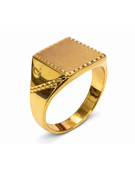 Sello para caballero cabeza Maciza - Oro amarillo 18K