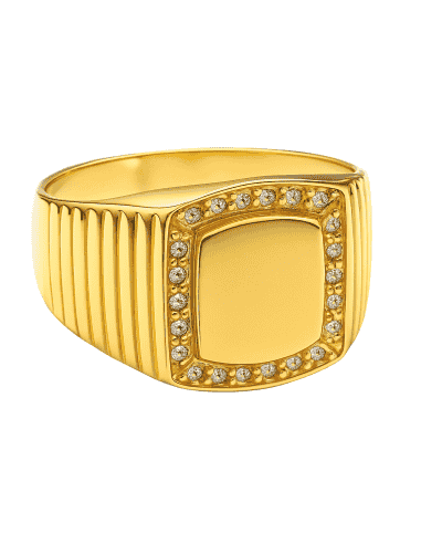 Sello de Oro para caballero Hueco - Oro Amarillo 18K