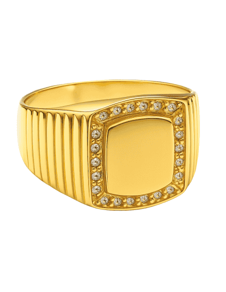 Sello de Oro para caballero Hueco - Oro Amarillo 18K