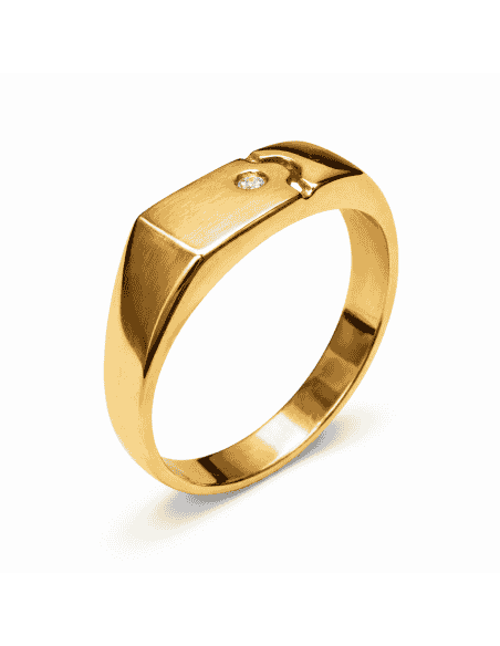Sello Rectangular para Caballero – Oro Amarillo 18k