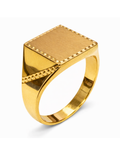 Sello Cuadrado para Caballero - Oro Amarillo 18K