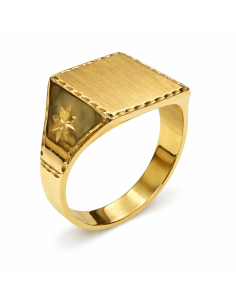Sello Cuadrado para Caballero Macizo - Oro Amarillo 18K