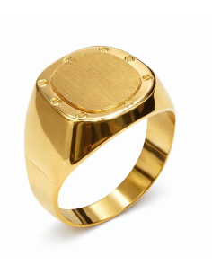 Sello Oval para Caballero Hueco - Oro Amarillo 18K